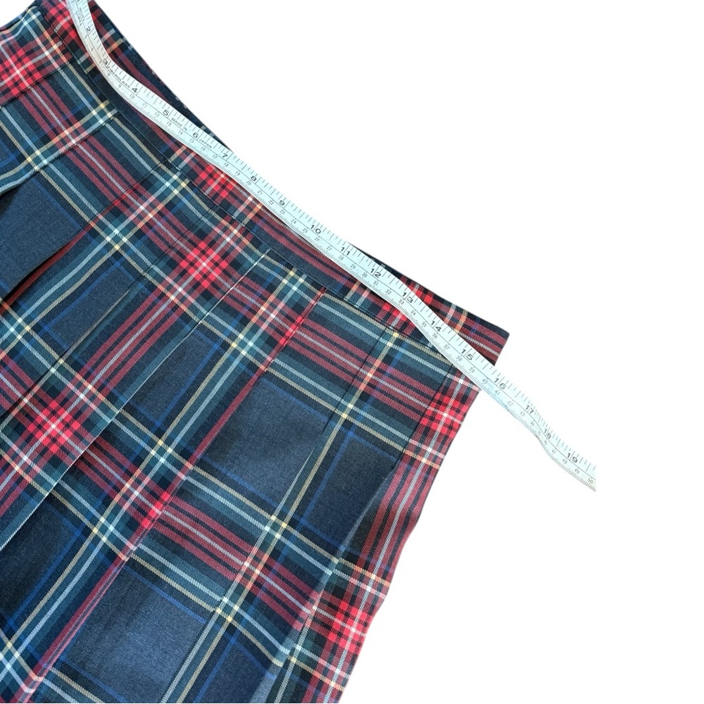Maje Short Tartan Plaid A-Line Skirt in Red and Black - Picture 11 of 13